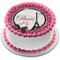 Paris Eiffel Tower Pink Background with a Black Bow Edible Cake Topper Image 8in Round